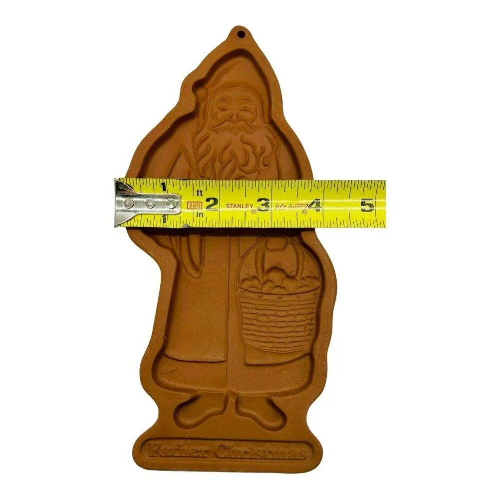 Longaberger 1990 Father Christmas‎ Cookie Mold Terra Cotta Pottery 9 inch